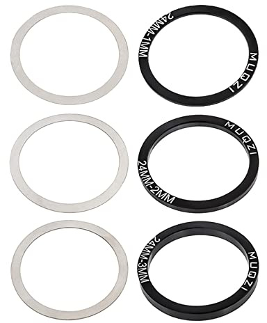 kowaku 24/29/30mm 6Pack Fahrrad Bottomspacer Dichtung Schwungrad Unterlegscheibe Ersatz Unterlegscheiben Fahrrad Tretlager für BB86 91 92 PF30 BB30, 24MM