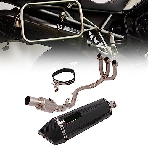 ZIAYI Motocicleta para Triumph Tiger 900GT Low 2020-2021 Sistema Escape Completo Sin Pérdidas, Silenciador Fibra De Carbono, Tubo De Cola, Tubo De Enlace Delantero Modificado (Color : A)