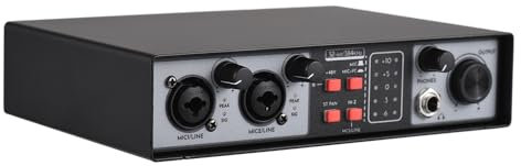 summina Tarjeta De Audio Mezclador 2-In-2-Out Tarjeta De Sonido Para Grabación Consola De Mezcla Separación Pistas Controlador Tarjeta De Sonido Externa Equipo Micrófono DJ Gratis 48V Phantom