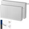DESIGNO Universalheizkörper Kompakt & Ventilheizkörper Typ 33 -BH-400 x BL-1400 | inkl. Buderus Thermostatkopf Logafix BD1-W0 - Ventil - Montagezubehör | Wärmeleistung 2.542 Watt