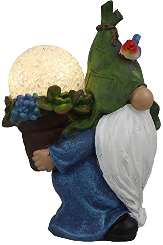 UKCOCO Lámpara De Césped De De Sombrero Verde Figura De Adorno De Luz Solar para Decoración De Jardín Paisajístico para Escenario De Jardín Nocturno