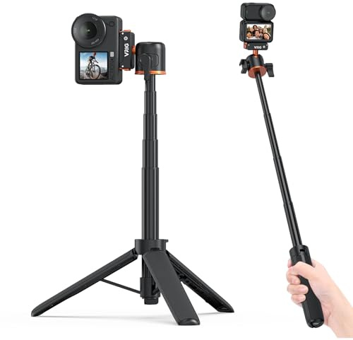 VRIG Osmo Action 6 21.3 Mini Camera Tripod for DJI Osmo Nano,360° Extendable Selfie Stick Holder with Magnetic Quick Release Mount Adapter for DJI OSMO Action 6,OSMO Nano