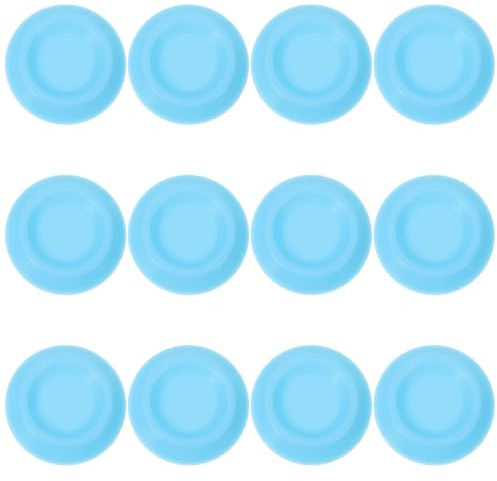 TOGEVAL Lot de 12 Gamelles pour Reptiles Bleues, Bols Ronds pour Nourrir Blattes, Grillons et Petits Insectes, Mangeoires Compactes pour Terrariums de Caméléons, Lézards et