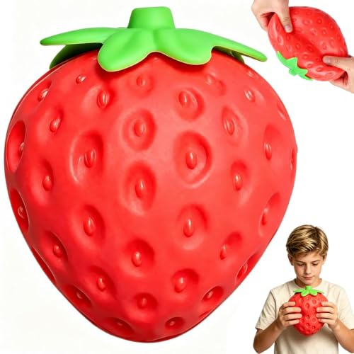 Jouet Squishy Fraise XXL, 15CM Géant Balle Anti-Stress Fraise Jumbo Douce