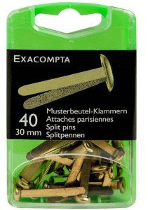 Exacompta 10 x Musterbeutel-Klammern 30mm VE=40 Stück