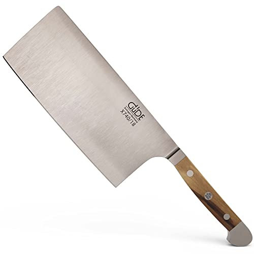 GÜDE Solingen - Hacker geschmiedet, 18 cm, Olivenholz, ALPHA OLIVE, Doppelkropf, Handmade Germany