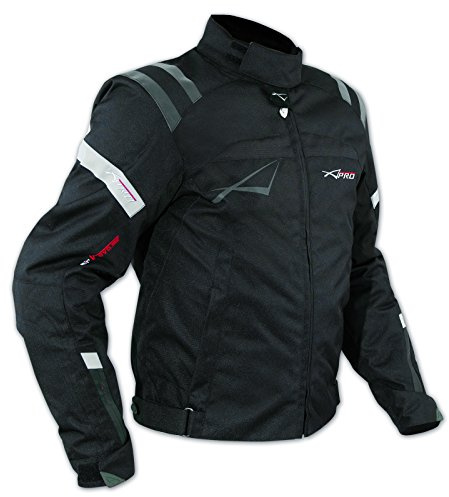 Sport Touring Moto tela Cordura Chaqueta protectores CE Scooters Negro S