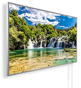 Infrarotheizung – Bildmotiv – TÜV SÜD - 800 Watt + Thermostat - Weißer Rahmen (18. Nationalpark)