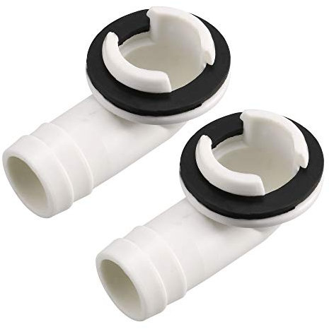 sourcing map Air Conditioner Drain Hose Connector Elbow Fitting with Rubber Ring for Mini-Split Units and Window AC Unit 22.5mm 2Pcs