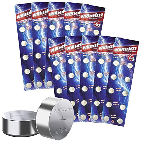 100 X Wilhelm AG13/147/LR44/SR44W/357/LR1154/V13GA Qualitätsbatterien 1,5 V Alkaline Blister
