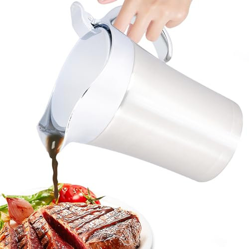 Gravy Boats, 750ml Large Gravy Warmer, 304 Stainless Steel Thermal Insulated Double Wall Sauce Gravy Boat Pot Serving Jug