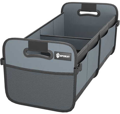 Sposuit Trunk Organizer for Car - 70L Collapsible Sturdy Car Storage, Grey