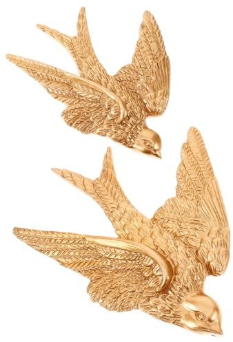 LIFKOME Décoration Murale Hirondelle en Résine Ornement Suspendu Artisanat Pendentif Design Léger pour Intérieur Jardin 4.92X3.94X0.59 Pouces