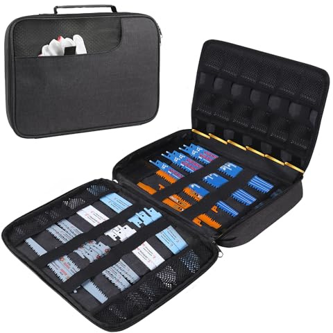 ZIORS Tragbarer Reißverschluss-Sägeblatt-Aufbewahrungskoffer, leerer Koffer für Sawzall-Sägen/Säbelsägen, Organisation, Holzsägeblätter, Tragetaschen, Säbelsäge, Universal-Multitool-Klingen, nur