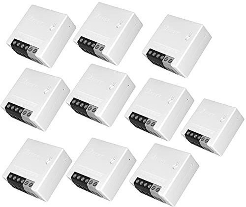 SQUADO - Interruttore Intelligente Wireless, 2 vie, per SmartHome, Funziona con Google Assistant e Alexa, Controllo Remoto (10 PEZZI)