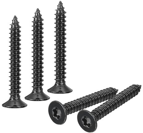 sourcing map 40Pcs Flat Head Torx Screws, M5 x 40mm 304 Stainless Steel Countersunk Self Tapping Anti-Theft Wood Screws Tamper Resistant Screws Fit T25 Bit for Wood, Fence, Decking (Black)
