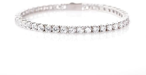Lucoro – tennisarmband, 4 mm, 925 silver, massivt, dam- och herrsmycke, unisex, kubisk zirkonia