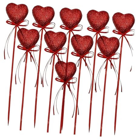 Oshhni 10 Uds. de Adornos para Magdalenas con Forma de corazón, Adornos para postres y Celebraciones DIY, Adornos para Pasteles, decoración para el Día de