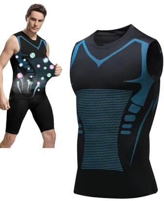 SHEKINI Mens Compression Vest Tank Top Body Shaper | Compression Shaping, Tummy Control, Moisture Wicking, Stretchy Breathable, Ionic Sleeveless Shirt