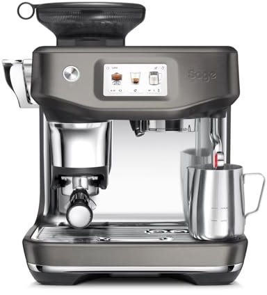 Sage Barista Touch Impress - Cafetera Profesional con Espumador de Leche Automático, Molinillo Incorporado y Función Cold Brew - Capuccino, Latte, Espresso - Fácil de Usar, Acero Inoxidable Negro