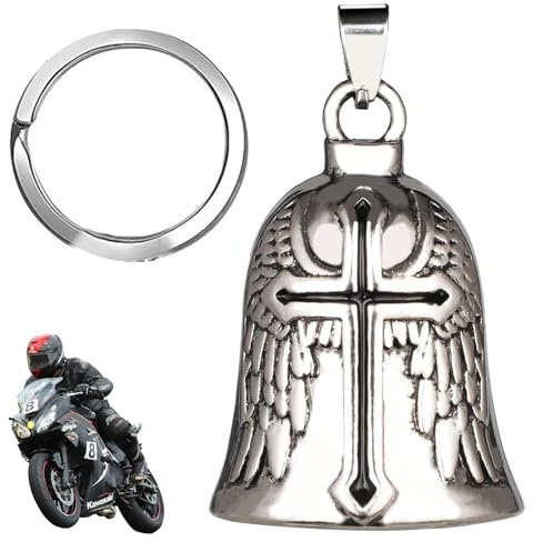 Aililong Anillo de Suerte de la Campana de Motocicleta Llavero de Acero Inoxidable de la Campana de Motocicleta