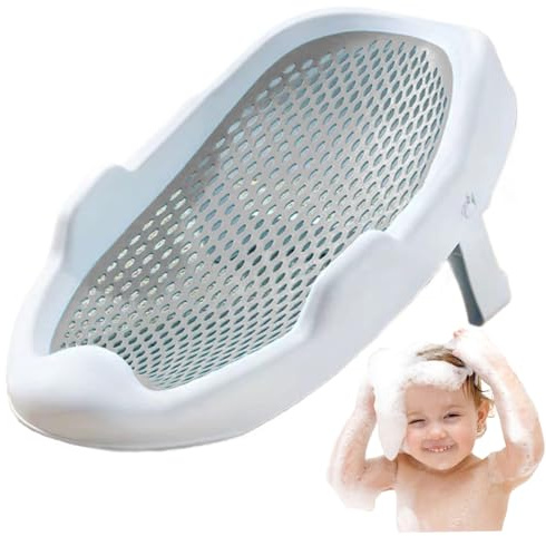 Tumbona y bañista para bebés transpirables de 0 a 24 meses, bañera infantil plegable portátil con orificio de drenaje, bañeras grises para recién nacidos