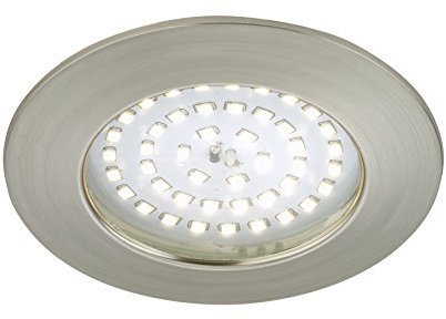 Briloner Leuchten 7206-012 LED Einbauleuchte, Einbaustrahler, LED Strahler, Spots, Deckenstrahler, Deckenspot, Lampen Wohnzimmer, led einbaustrahler 230v, Deckeneinbauleuchten, 10,5 Watt, 1000 Lumen, Badezimmer / Bad geeignet IP44, energiesparend, rund, matt-nickel