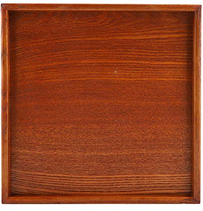 Bandeja de madera natural de la porción, bandeja de té cuadrada de madera sólida, platos de madera de la comida del té del disco de la placa para el café/el restaurante/el hogar(30 * 30cm)