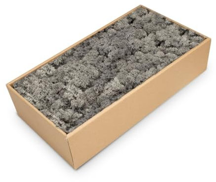 NaDeco Islandmoos in Natur und 30 weiteren Farben zur Auswahl | Deko-Moos | Rentier-Moos | Reendier Moos | Bastel-Moos | Dekomoos | Moos-Deko, Farbe:Anthrazit