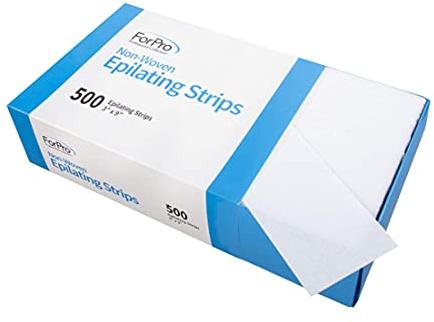 ForPro Professional Collection Non-Woven Epilating Strips, White, Tear-Resistant, Pre-Cut Strips For Hair Removal, 3 W x 9 L, 500-Count