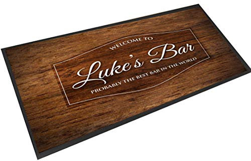 Tapis de bar personnalisé - Effet bois - Pour bar, pub, bière, comptoir, accessoires de bar