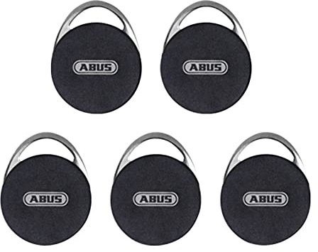5 Stück ABUS WAppLoxx Transponder Schwarz Schließmedium für digitale Zylinder kontaktloses robustes Schließsystem | polierter Edelstahl + Schwarz