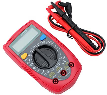 KATSU Digital Multimeter, 2000 Counts Multimeter DT33B with DC AC Voltmeter and Ohm Volt Amp Tester, with Backlit LCD and Test Leads, Measures Voltage Current Resistance Continuity Diode