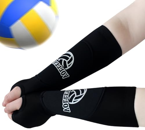 2XK-NOV Volleyball Arm Sleeves for Women - volleyball Arm Pads Kid, Compression Sleeve Arm Protectors with Protective Pad, 1 Pair (Black, L)