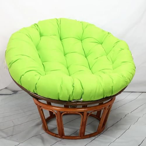 Xinwanhong Papasansessel Kissen, Papasan Sitzkissen für Hängesessel, Polster Bodenkissen für Schwenksessel, Rund Papasan Sessel, Polyrattan Sessel, Garten Stuhlauflag, Grün, 110 * 110cm
