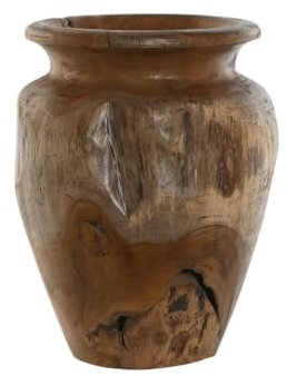 Home ESPRIT Jarrón Natural Marrón Oscuro Teca 34 x 34 x 40 cm