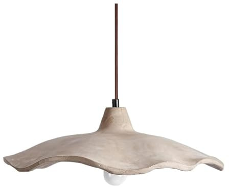 16 Inch Large Modern Pendant Light-Japanese Concrete Lotus Flower Pendant Light, Modern Suspended E27 Base Japanese Pendant Light.Perfect for Bedroom,Living Room and Dining Room Spaces.Great