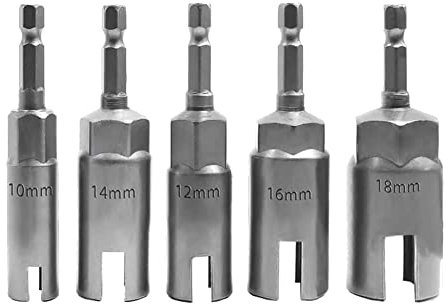 arlote 5 PCS Power Wing Nut Driver Set with 1/4 Inch Hex Slot Wing Nuts Drill Bit Socket Wrenches Tools Set for Panel