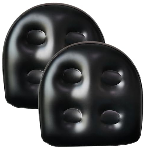 Sièges à Bain à remous, 2pcs Silaire de Booster Gonflable 18.5x14.6x5,9 '' Spa et Dos Soupt de Bain à remous Gonflable avec siège de Bain à remous en PVC Silaire de Booster pour Les Adultes, Noir