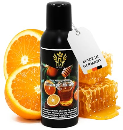 HAF Concentrado para sauna naranja y miel, 250 ml, aroma a sauna con aceites esenciales naturales, infusión de sauna sin aditivos artificiales, aceite de sauna para un aroma intenso y duradero
