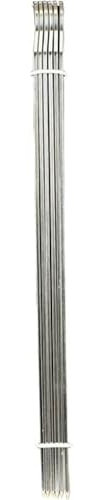 ALGON Lot de 6 pics à brochettes en métal réutilisables en acier inoxydable 35 cm, résistants et antiadhésifs, parfaits pour barbecue, barbecue et cuisine