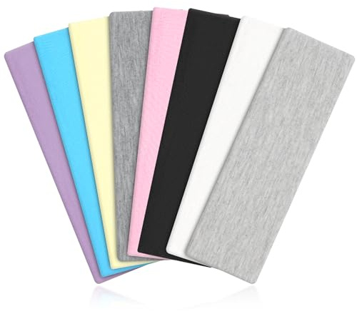 Flintronic 8 Pack Sports Headband, Soft Fashion Elastic Hair Bands for Women Men, Non-slip Head Sweat Bands Bandana, for Sports, Yoga, Running, Multicolour