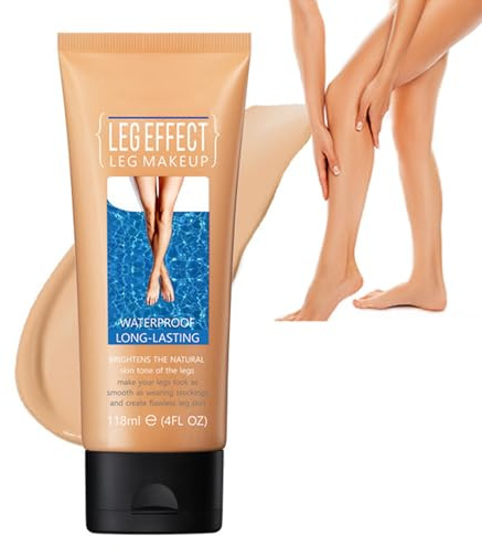 Leg Makeup Waterproof No Transfer, Leg Vein and Body Cover up Makeup for Tattoo Cover Up/Black Skin, Long Last Body Foundation 4 fl oz (Medium Golw)
