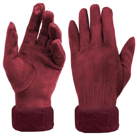 Van Der Rich - Läderhandskar taktila handskar - kvinnor, Röd röd, one size