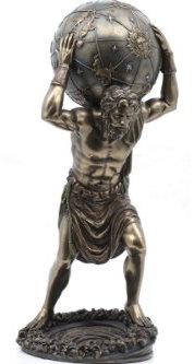 Pacific Giftware PTC 11.75 Inch Man with Atlas Globe Shrugged Resin Statue Figurine