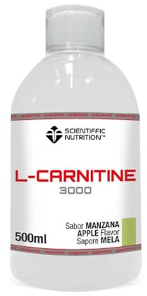 Scientiffic Nutrition - L-Carnitine, L-Carnitina 3000mg Líquida,Aminoácido No Esencial Aumento del Aporte de Energía para los Entrenamientos y Actúa como Quemagrasas - 500ml, Sabor Manzana.