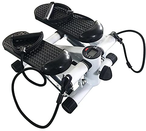 meihe Mini Stepper Fitness,Mini Stepper à Domicile-Stepper d'appartement avec écran LCD/Corde d'entraînement/Amortissement hydraulique (Noir)