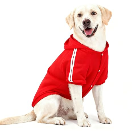 NAMSAN Ropa para Perros con Capucha para Mascotas, Ropa de Invierno Suave y cómoda, Adecuada para Perros medianos y Grandes, rojo-5XL