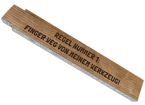 Meterstab aus Holz für einen Schreiner Finger weg von meinem Werkzeug! Handwerker Zollstock Gliedermaßstab Baustelle Beruf Bau Handwerk Kollege Geschenk für einen Schreiner