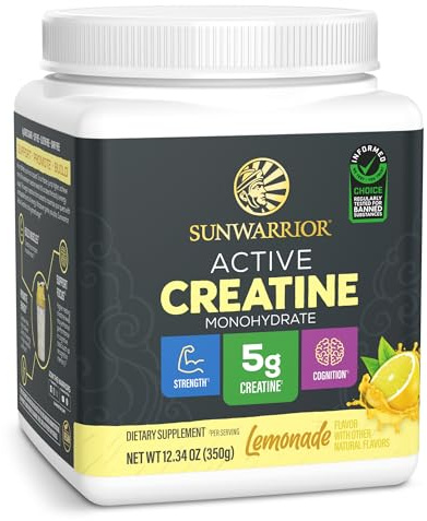 Creatine Monohydrate Powder Micronized PreWorkout Recovery Supplement Support Muscle Building Strength Training Cognition Vegan & Keto Friendly, Easily Mixes 50 Servings Lemonade Flavored